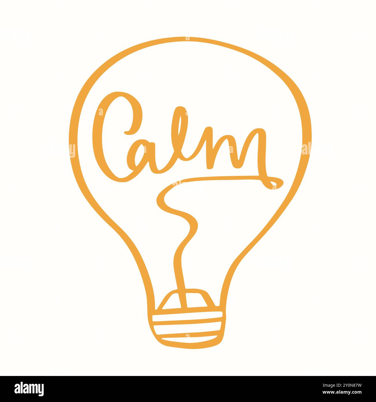 Calm Light Bulb Concept Inspirational Calligraphy Stock Vector