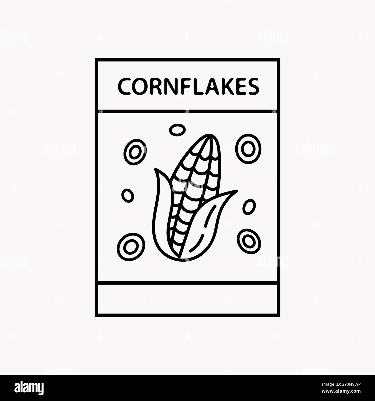 Cornflakes breakfast package icon Cereal flakes Stock Vector