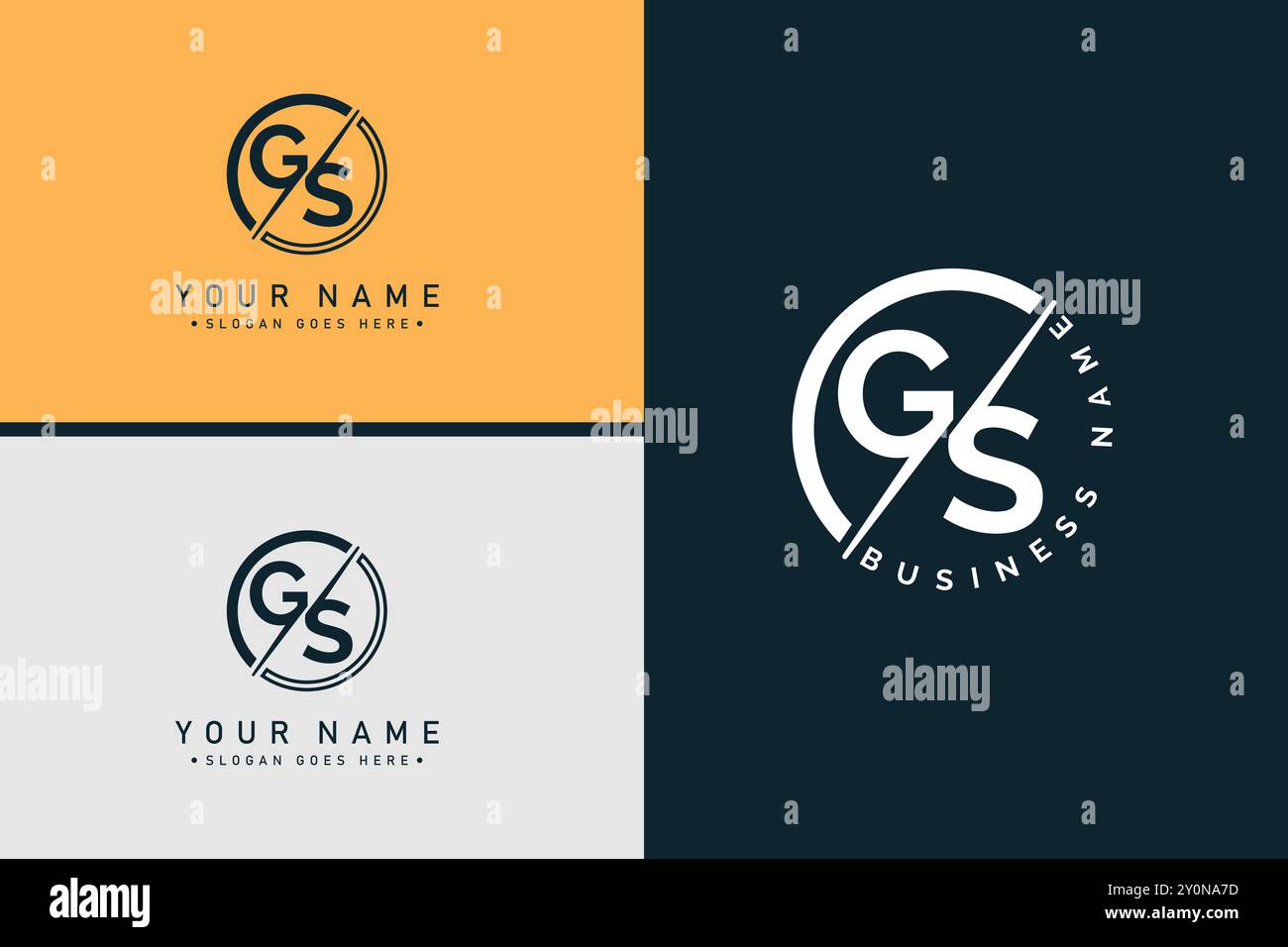 Creative Logo for Initials GS in Monogram Style - Vector Template for Initial Letter G and S Stock Vector