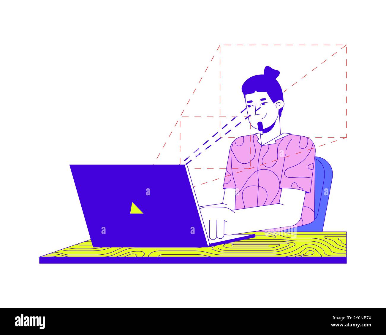 Eye tracking software 2D illustration concept Stock Vector