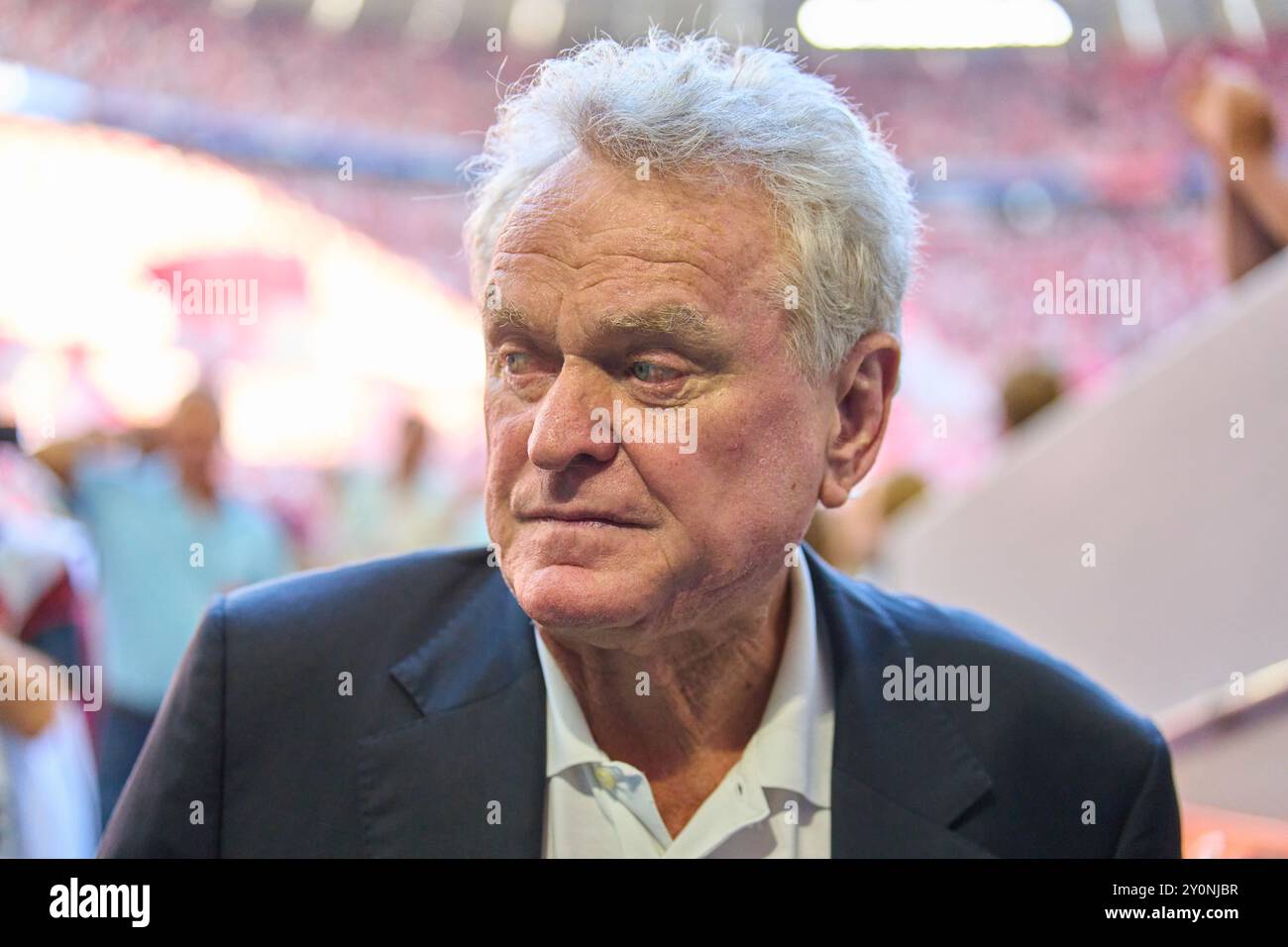 Sepp Maier FCB legend and goalkeeper after the match FC BAYERN MUENCHEN - SC FREIBURG 2-0 on Sep 1, 2024 in Munich, Germany. Season 2024/2025, 1.Bundesliga, FCB, Muenchen, matchday 2, 2.Spieltag Photographer: ddp images/star-images - DFL REGULATIONS PROHIBIT ANY USE OF PHOTOGRAPHS as IMAGE SEQUENCES and/or QUASI-VIDEO - Credit: ddp media GmbH/Alamy Live News Stock Photo