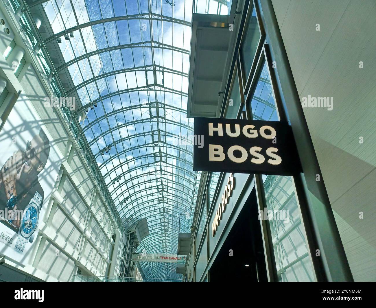 Toronto ON Canada April 20 2024 View at the Hugo Boss company logo Stock Photo Alamy