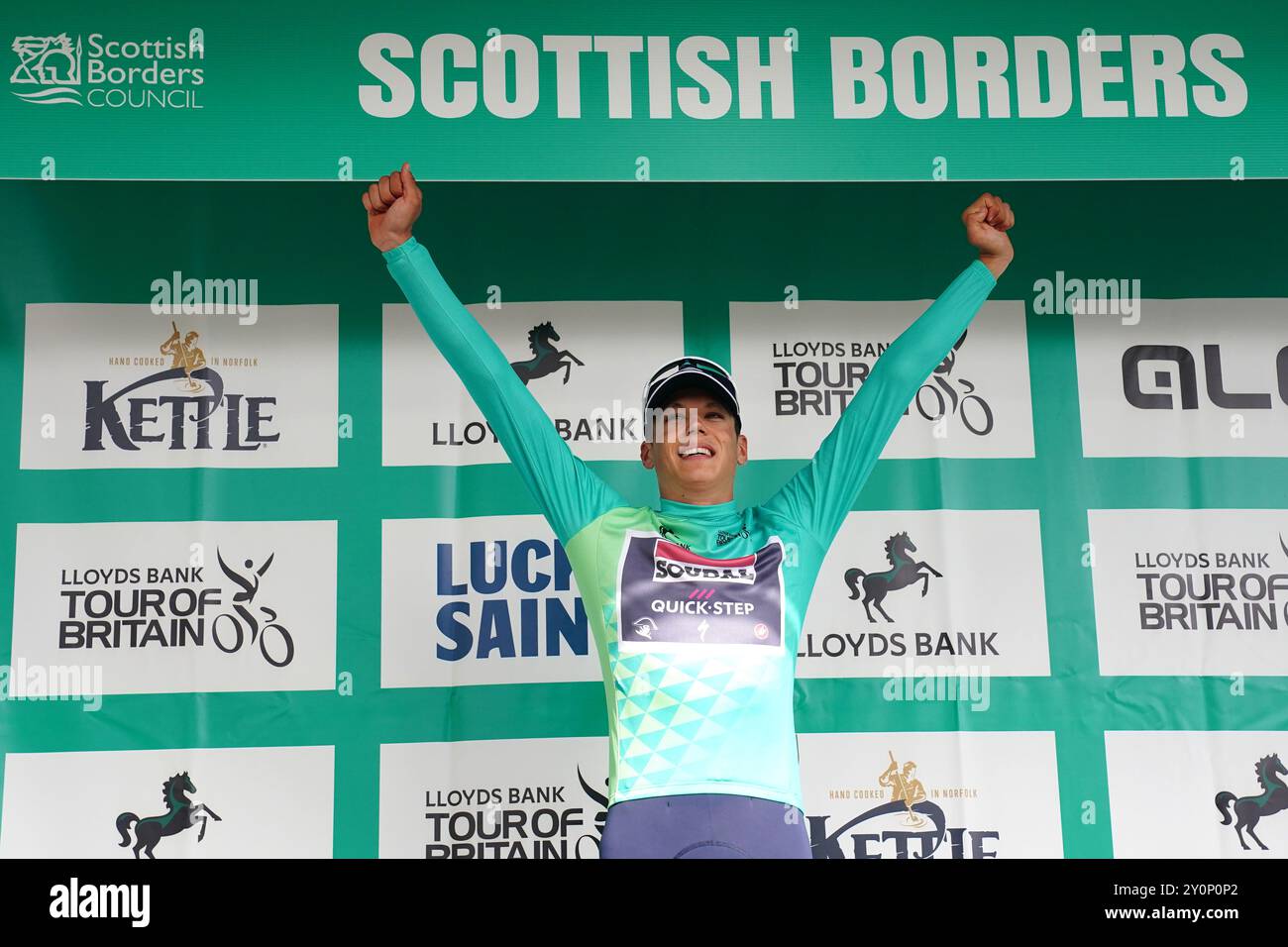 Winner Paul Magnier (right) of stage one of the 2024 Lloyds Bank Tour