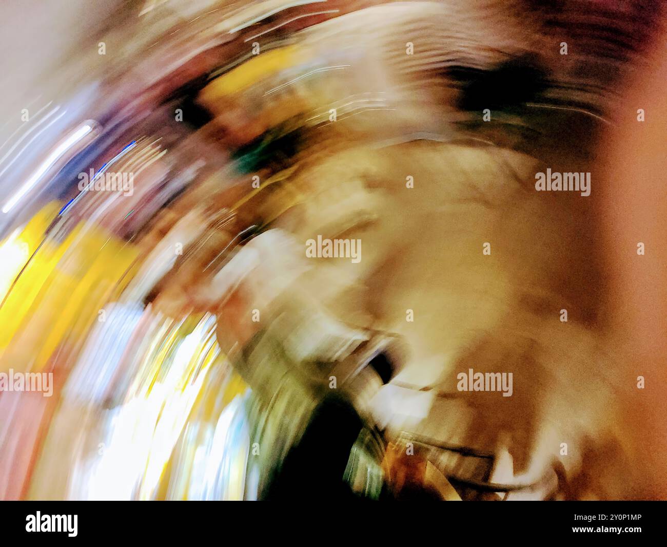 Dynamic Swirl of Colors with Motion Blur Overhead Perspective Stock Photo