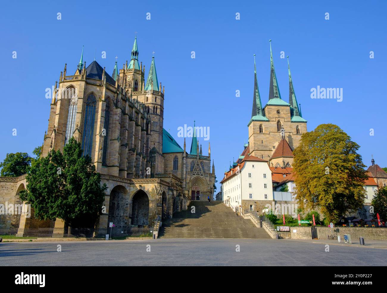 Domplatz Cathedral Square, Erfurt, Germany Stock Photo