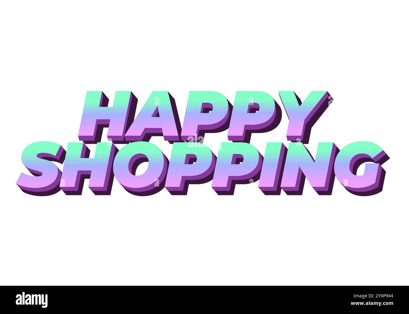 Happy shopping. Text effect design with 3D style and modern colors ...