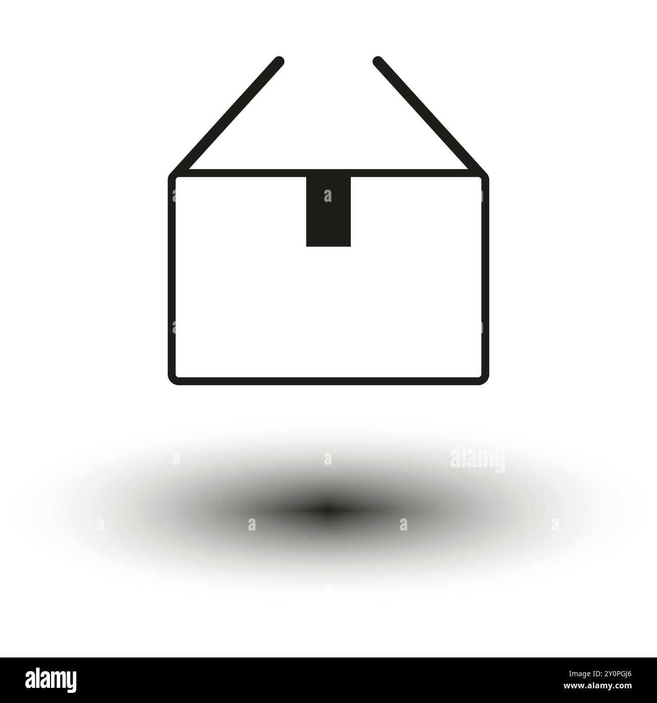 Delivery box icon. Simple package symbol. Hanging box graphic ...