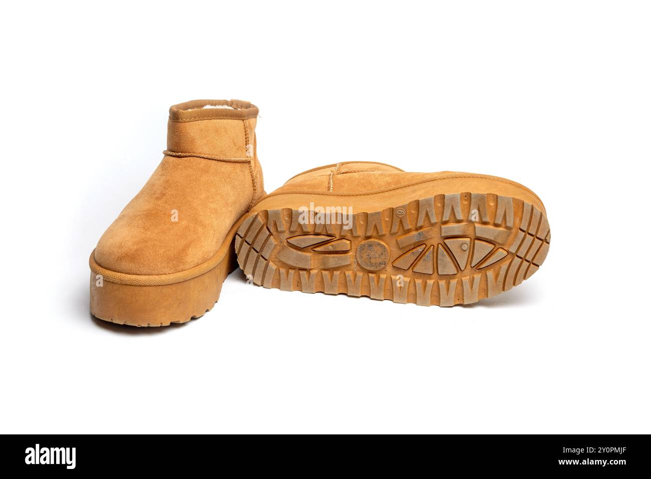 Womens Sheepskin boots isolated on white Stock Photo - Alamy