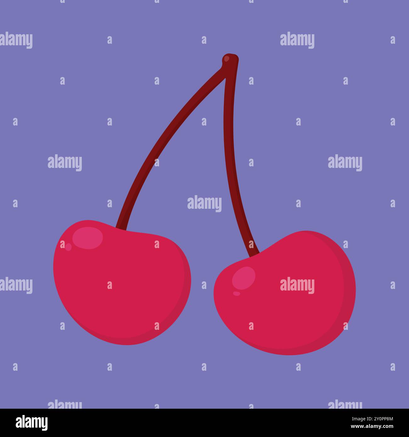 Cherry Fruit vector icon. Cherry fruit icon. sweet cherry Stock Vector