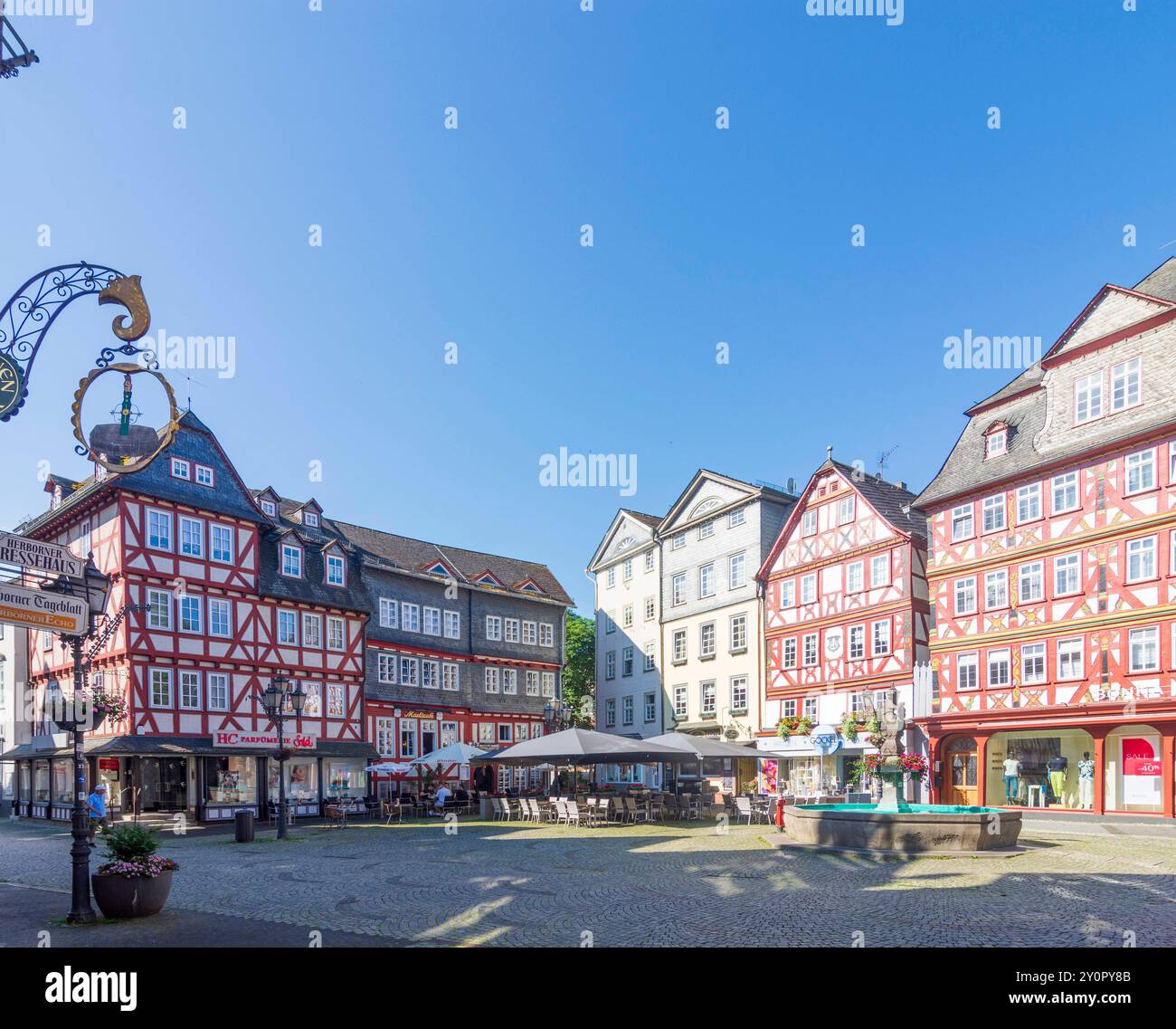 square Marktplatz Herborn Westerwald Hessen, Hesse Germany Stock Photo