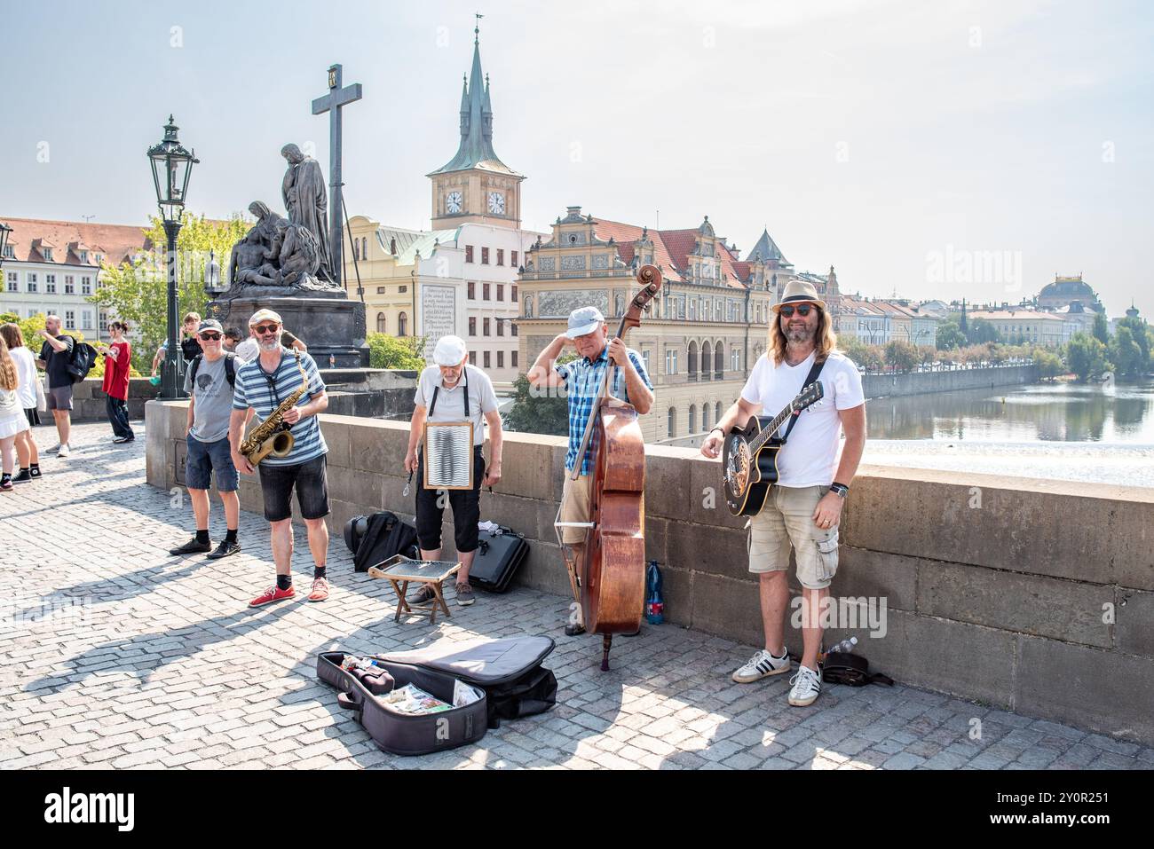 Street Musicians Performing On The Charles Bridge In Prague Capital Of street-musicians-performing-on-the-charles-bridge-in-prague-capital-of