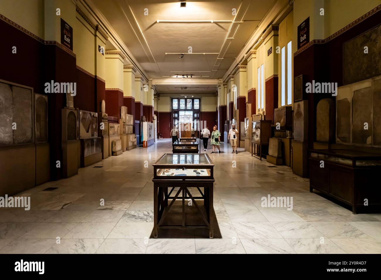 Egyptian Museum(Cairo museum), interior of passage as gallery, Cairo ...