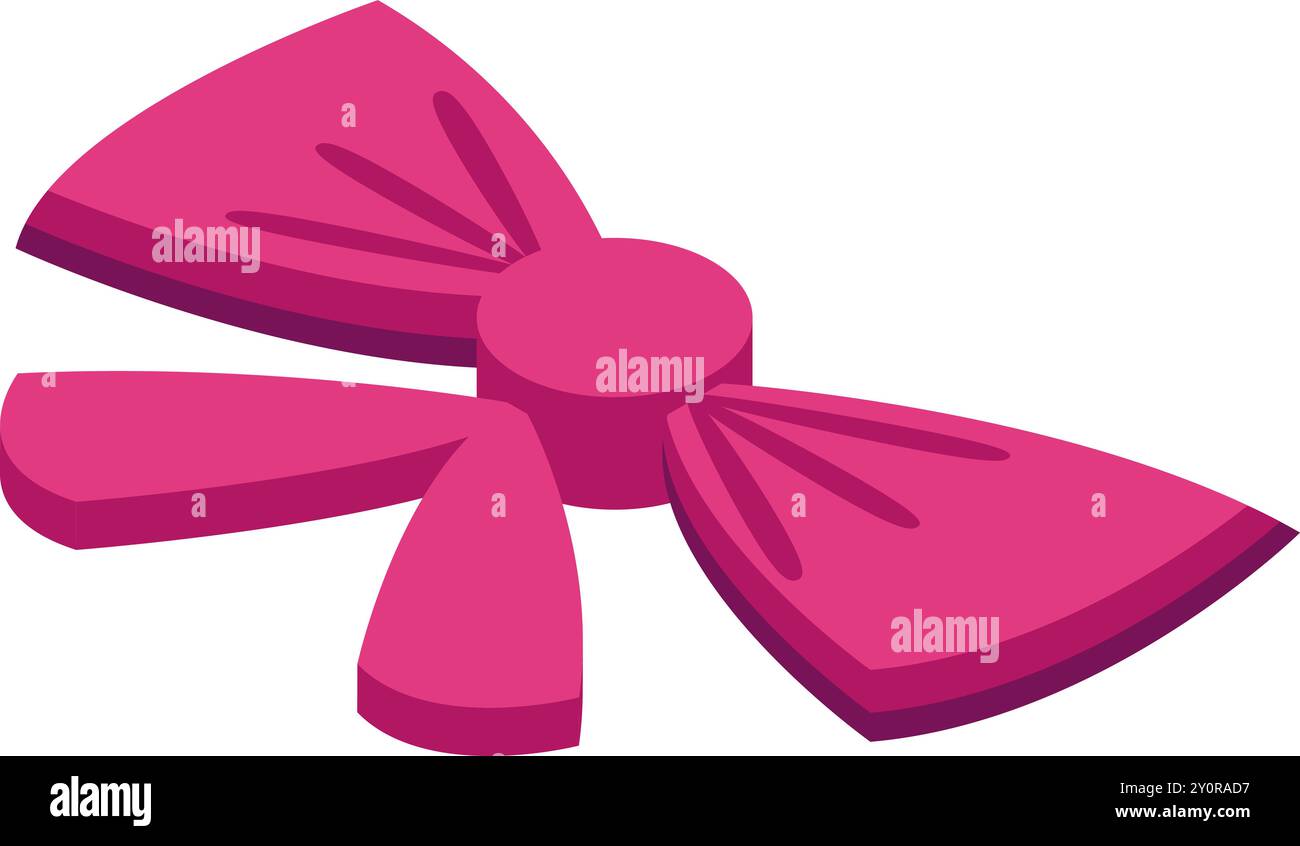 This pink bow tie is a classic fashion accessory Stock Vector