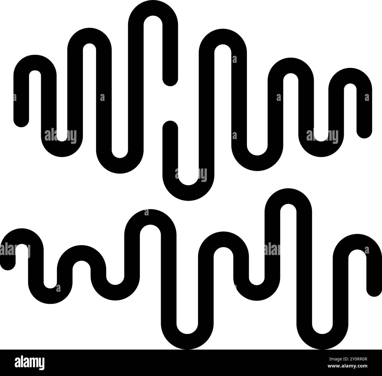 Simple black and white design of sound waves, perfect for representing ...