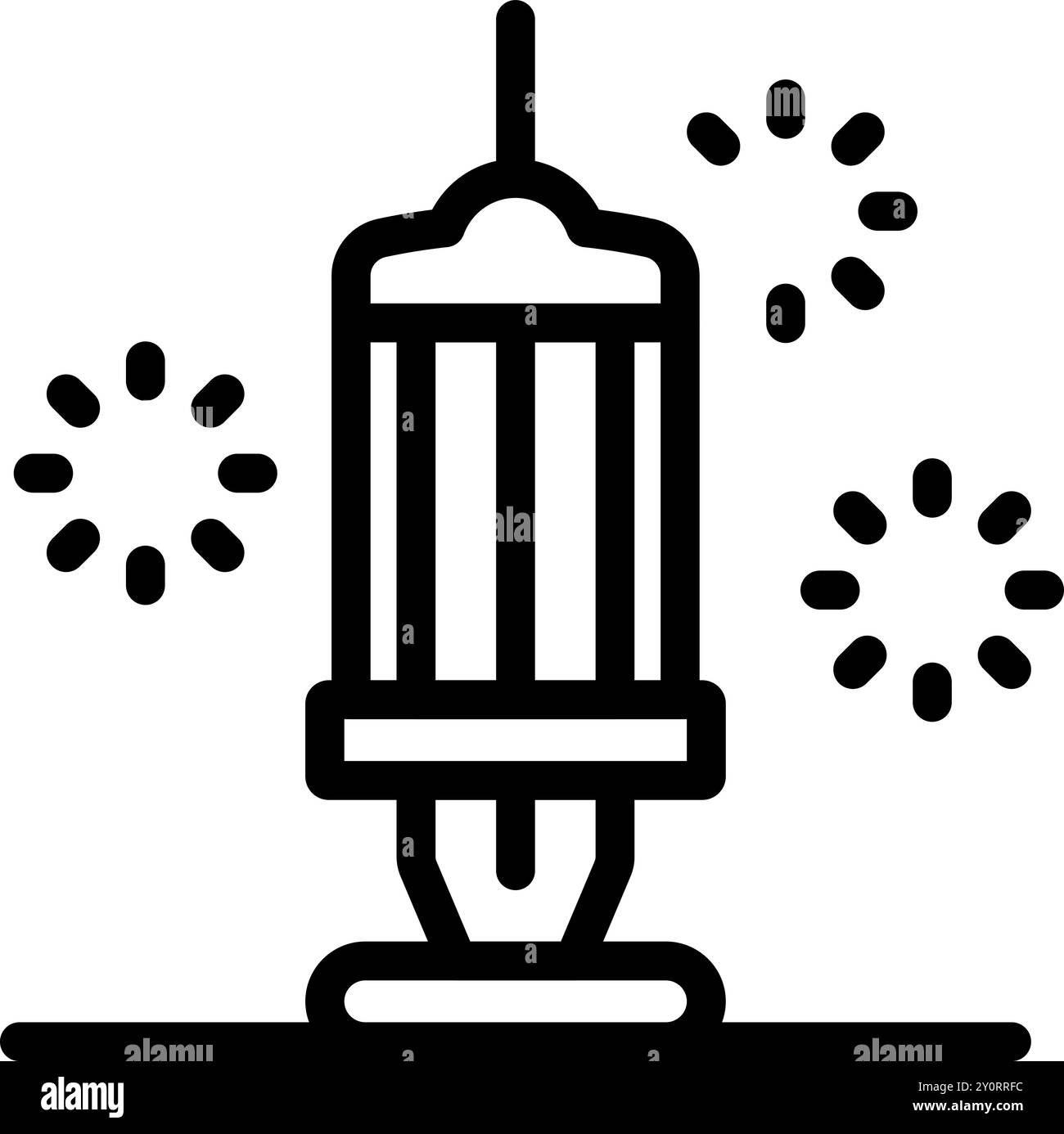 Traditional arabic lantern celebrating ramadan kareem with fireworks ...