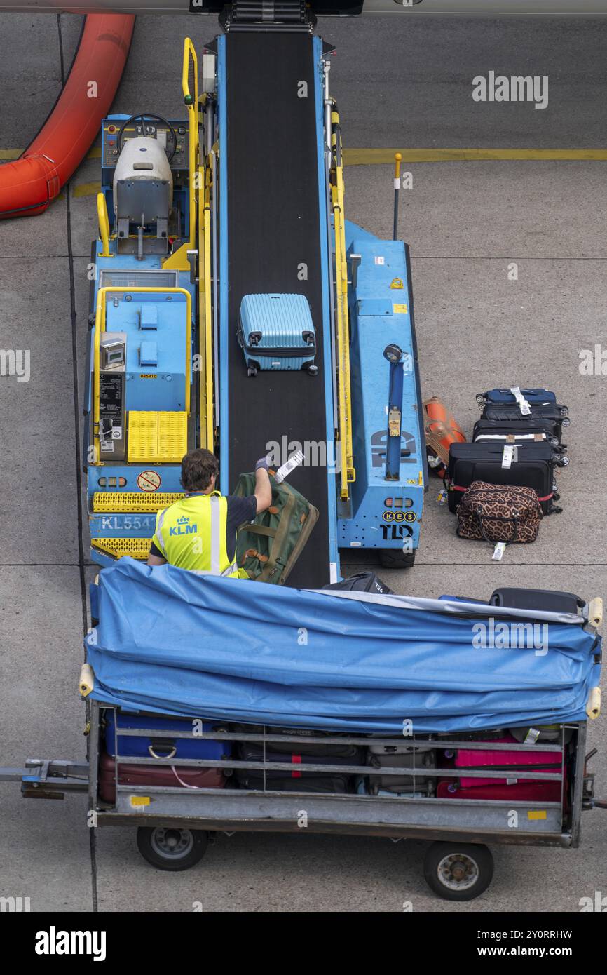 Plane Baggae Loading Person loading baggage onto plane hi-res stock photography and images ...
