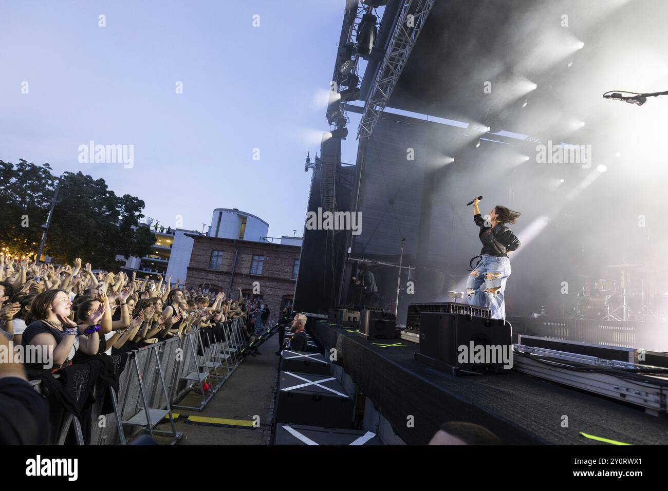 Stefanie Kloss, singer of Silbermond live on Auf Auf, Sommer 2024 Tour ...