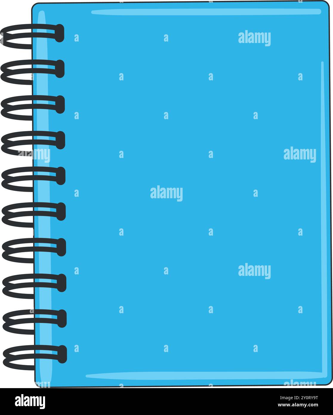 Closed blue spiral notebook with blank cover Vector Stock Vector