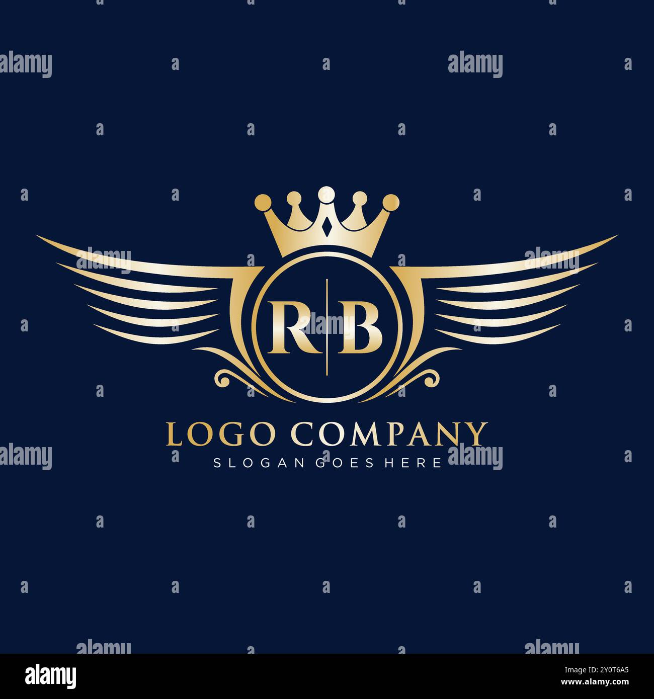 RB Letter Initial with Royal Wing Logo Stock Vector Image & Art - Alamy