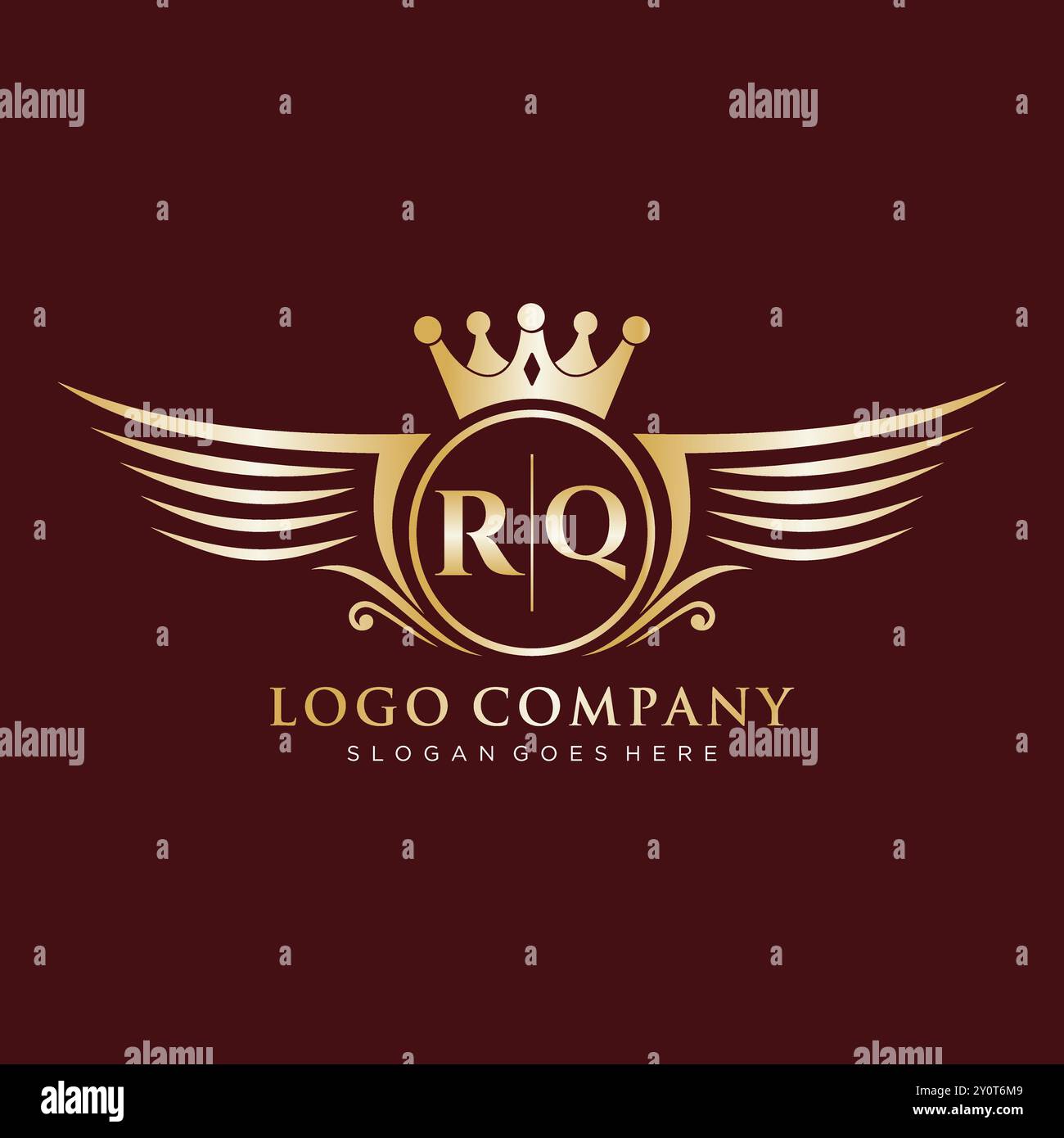 RQ Letter Initial with Royal Wing Logo Stock Vector Image & Art - Alamy