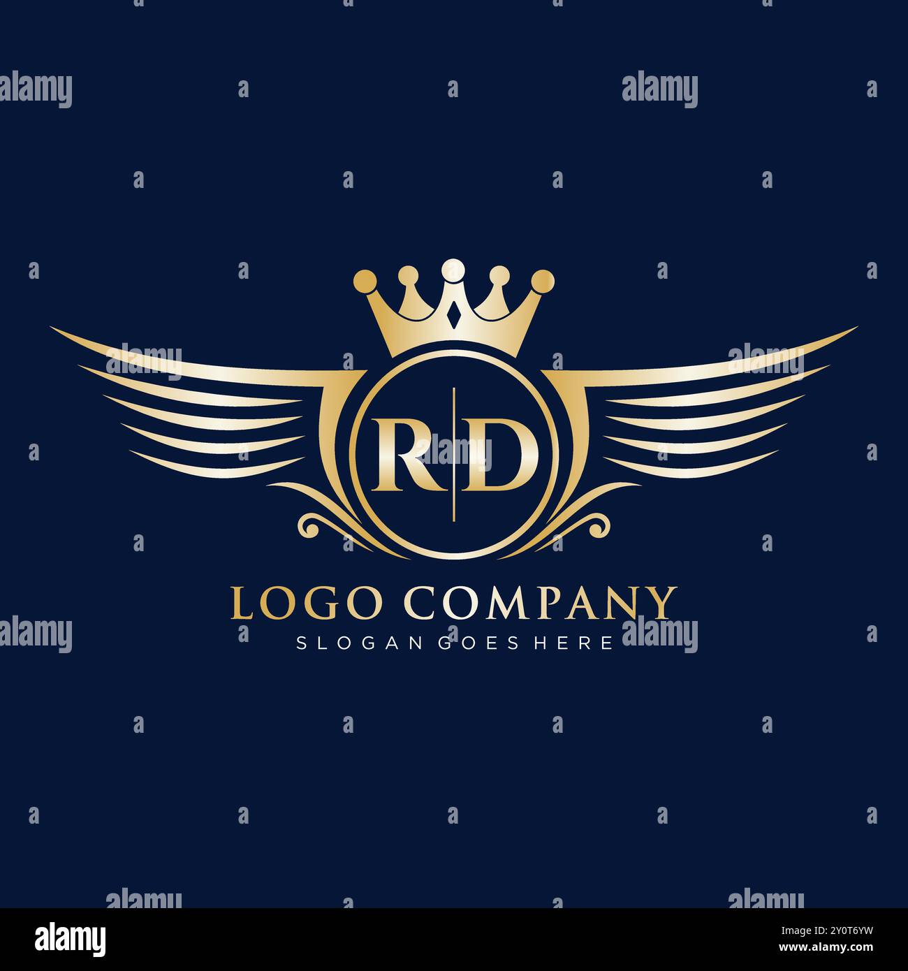 RD Letter Initial with Royal Wing Logo Stock Vector Image & Art - Alamy