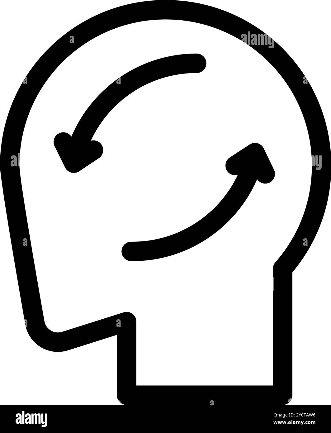 Icon thinking head, strategy symbol design Stock Vector