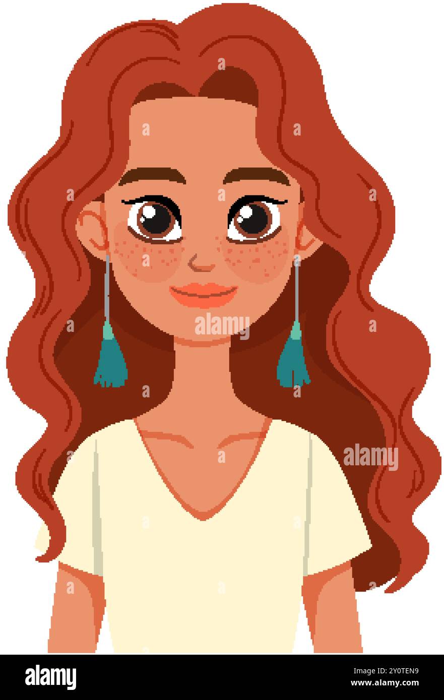 Illustration of a woman with long red hair Stock Vector Image & Art - Alamy