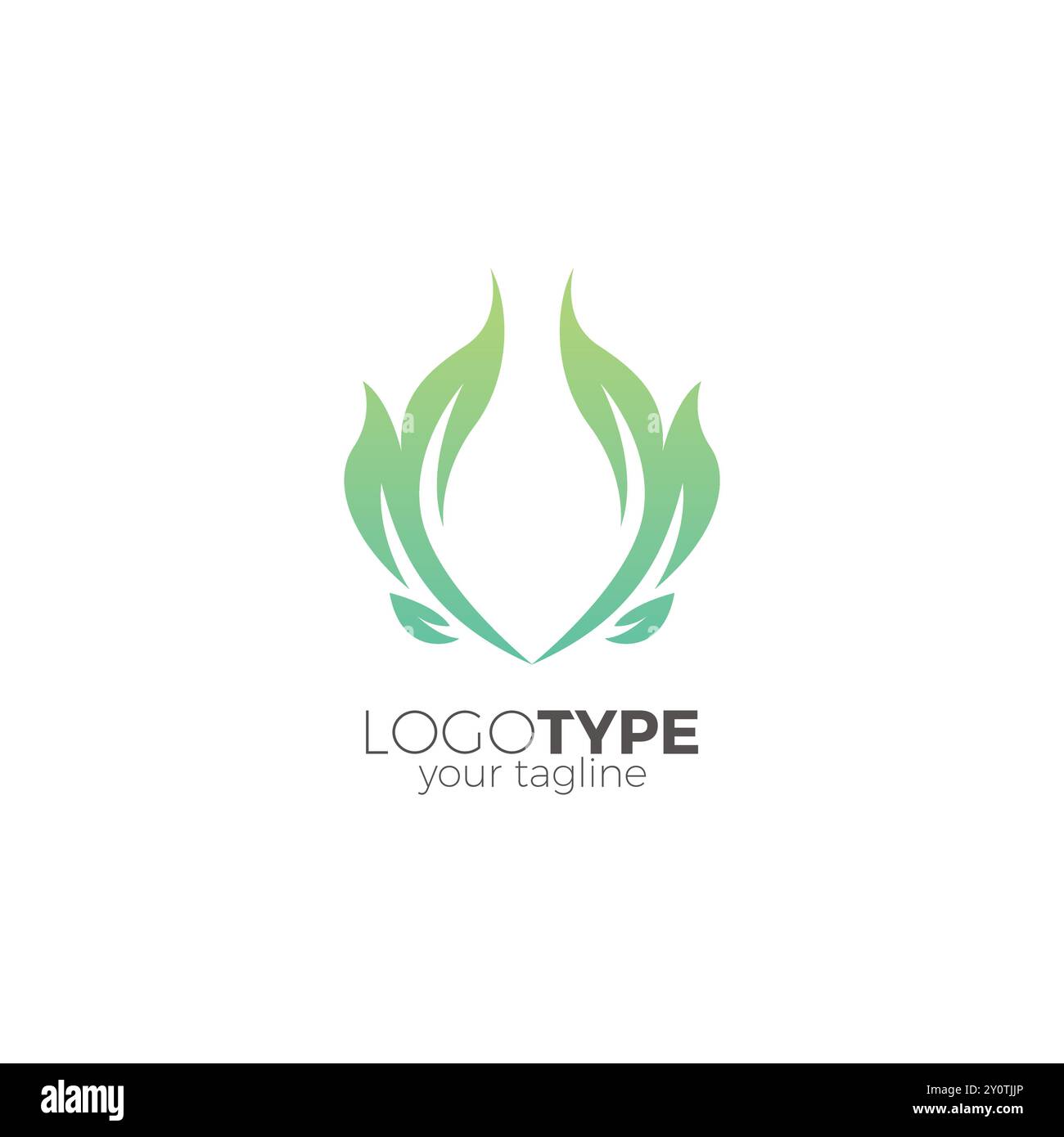 V Leaf Logo Vector. Letter V Nature Icon Stock Vector