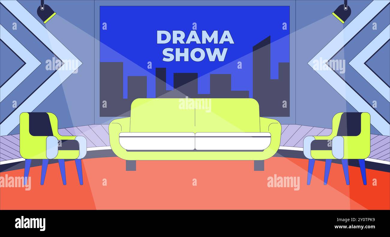Drama show stage setup flat illustration Stock Vector Image & Art - Alamy