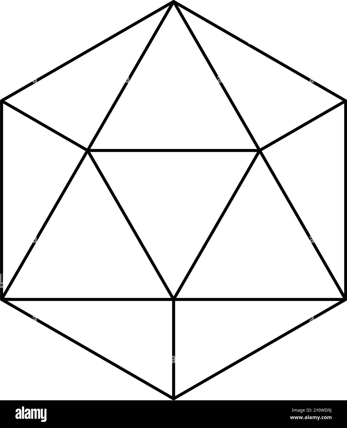 Icosahedron symbol isolated on white background. Sacred geometry symbol ...