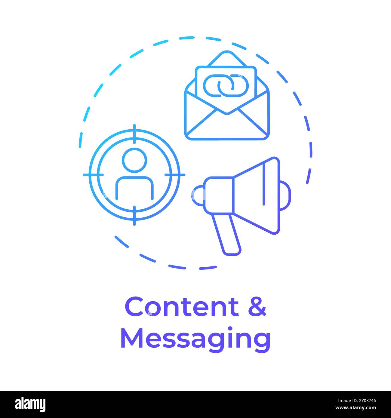 Content and messaging blue gradient concept icon Stock Vector