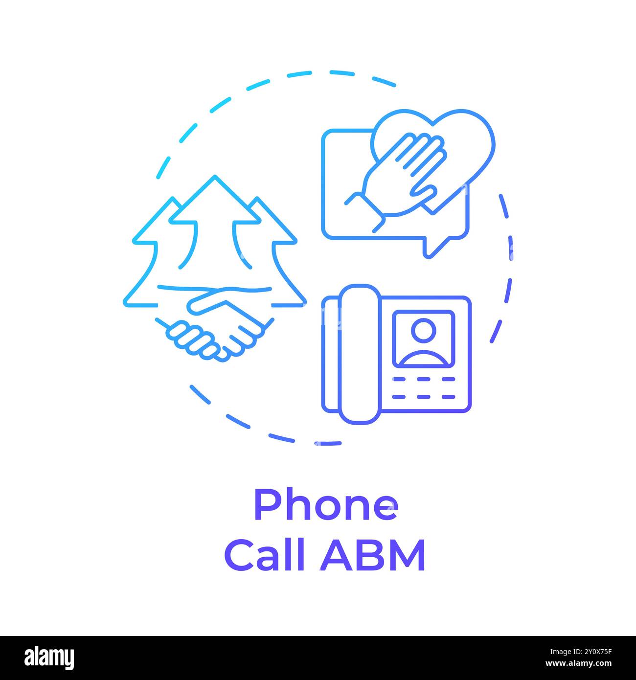 Phone call abm blue gradient concept icon Stock Vector