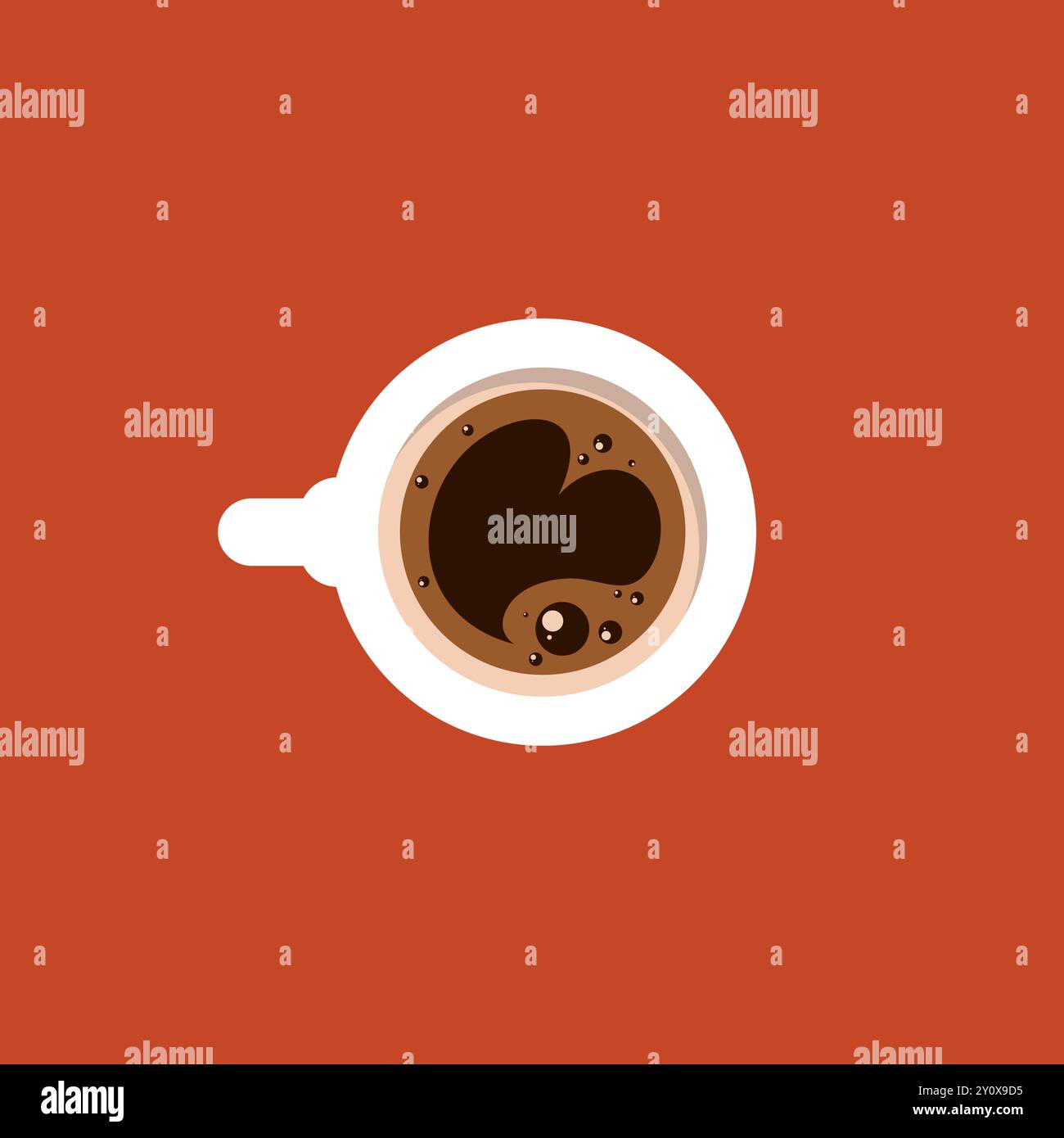 Coffee Cup Top View Vector Illustration, Drink Vector Stock Vector