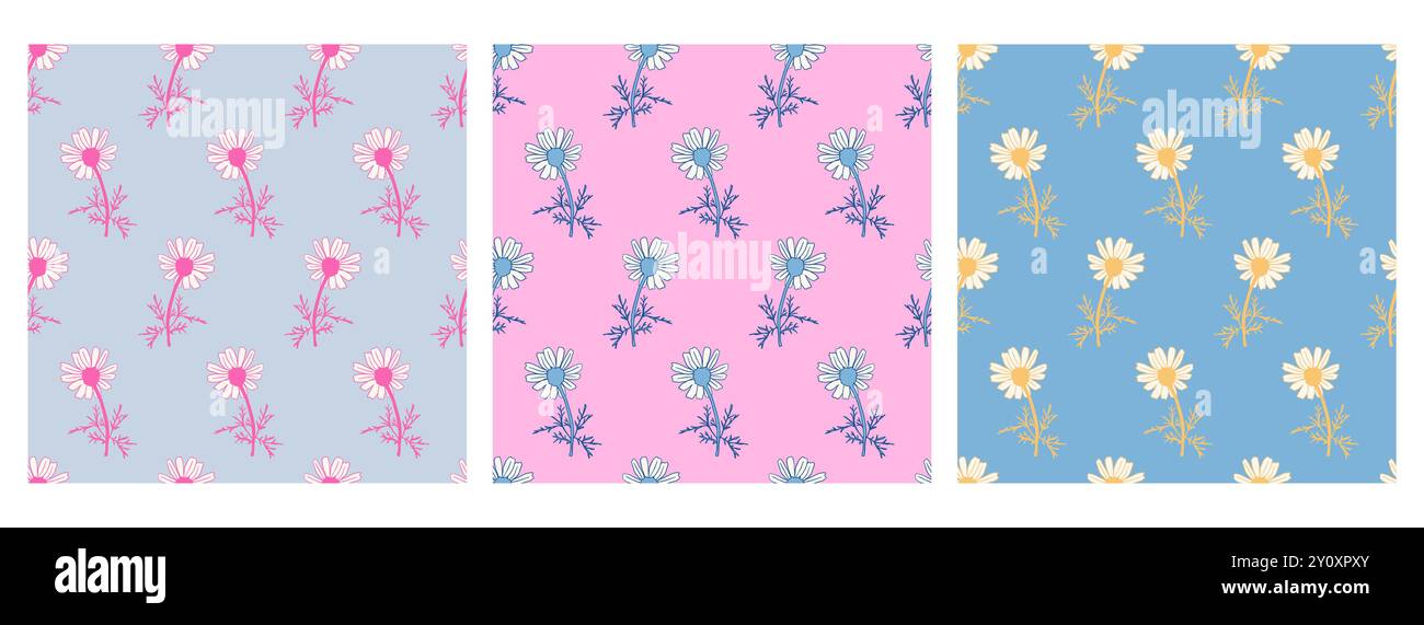 Seamless patterns daisy hi-res stock photography and images - Alamy