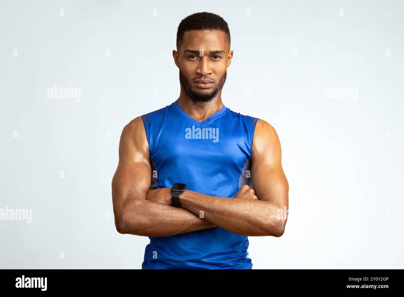 Arms crossed african sportsman hi-res stock photography and images - Alamy