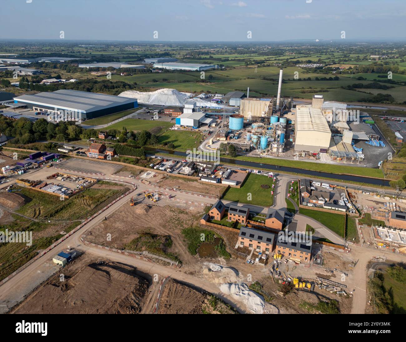 New build housing development under construction, Middlewich, Cheshire, England Stock Photo