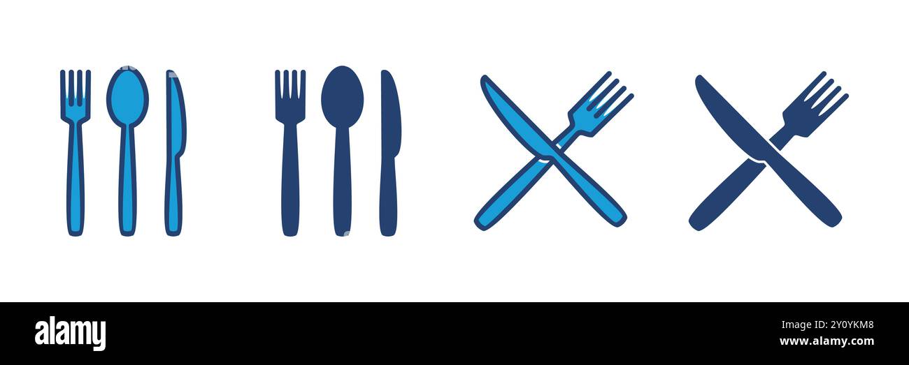 spoon and fork icon vector. spoon, fork and knife icon vector. restaurant icon Stock Vector