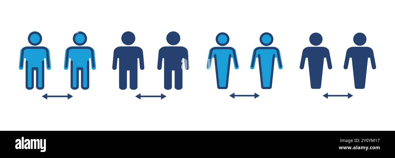 Social distance icon vector. social distancing icon. self quarantine ...