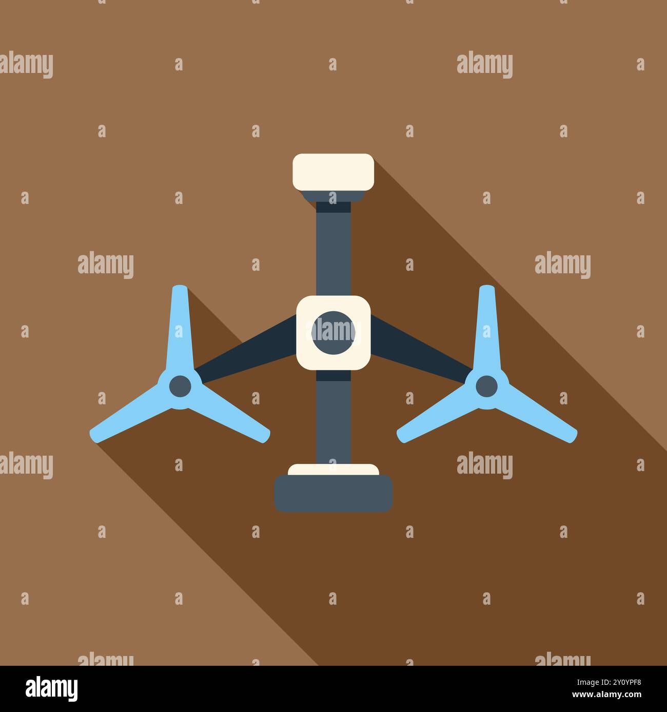 Single wind turbine in blue Stock Vector Images - Alamy