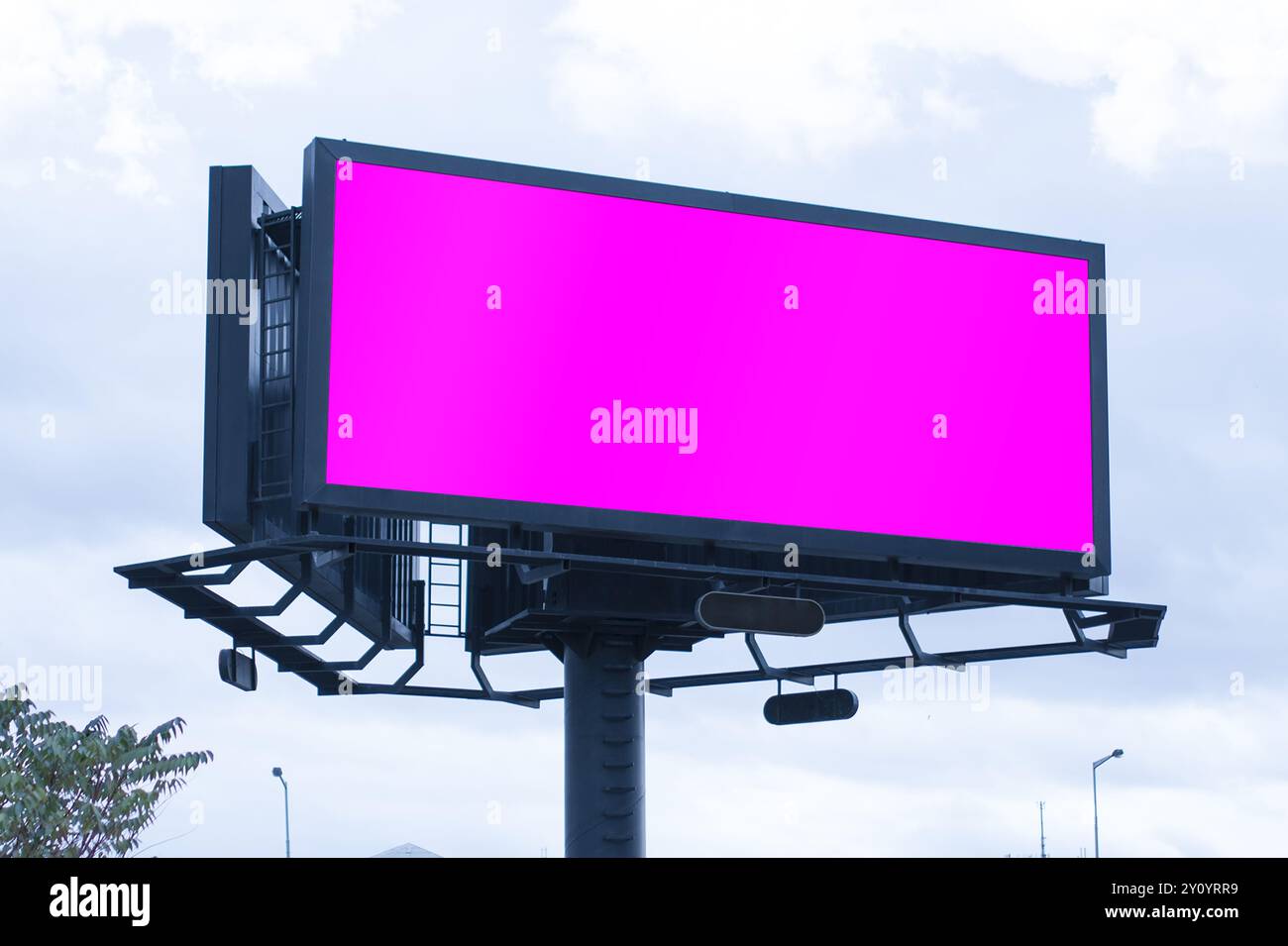 Outdoor Blank Billboard for Advertising under the Sky Stock Photo