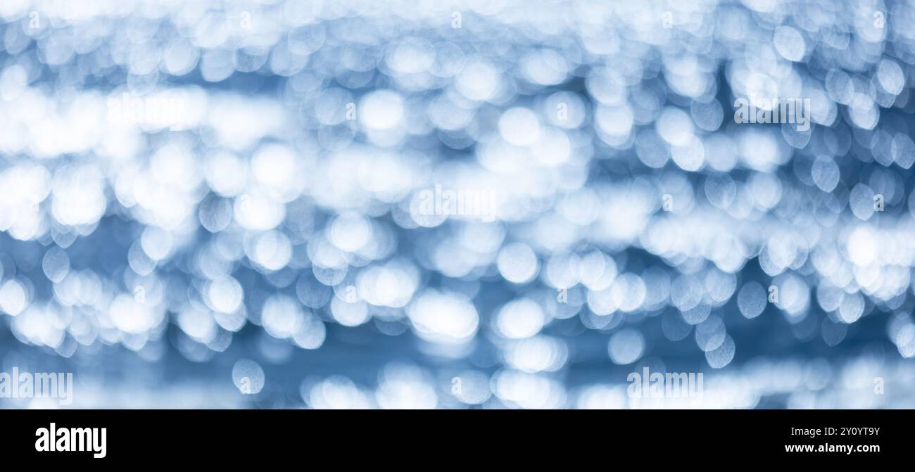 Abstract blurred background photo with bokeh effect, blue panoramic ...