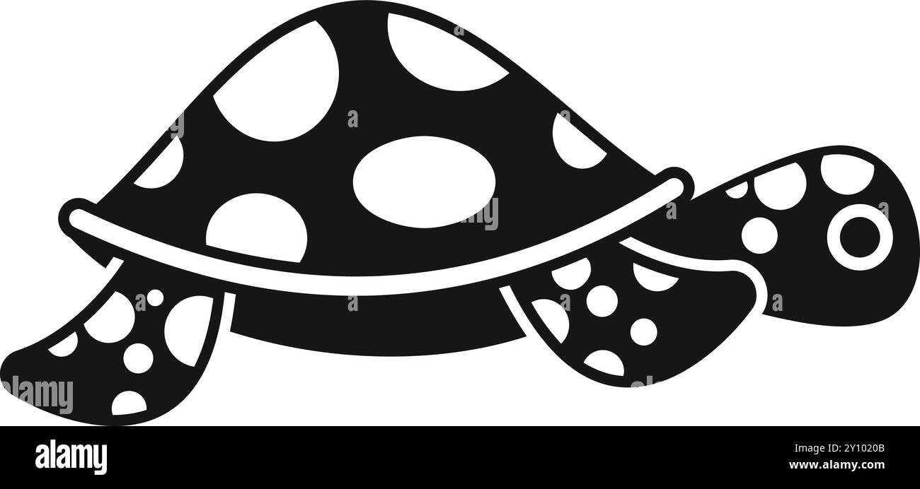 Simple vector illustration of a black and white sea turtle swimming ...