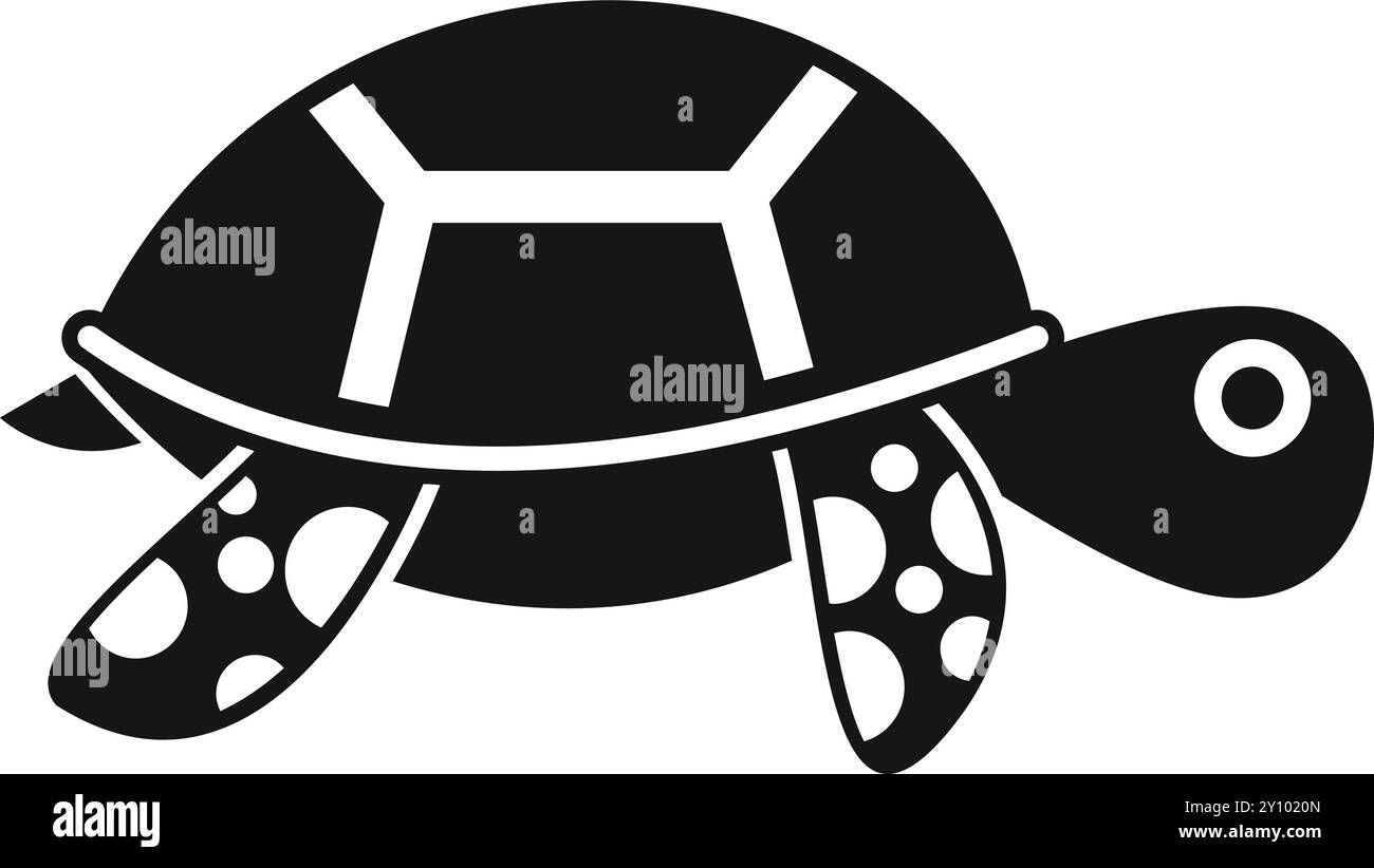 Black silhouette of a sea turtle walking to the right Stock Vector ...