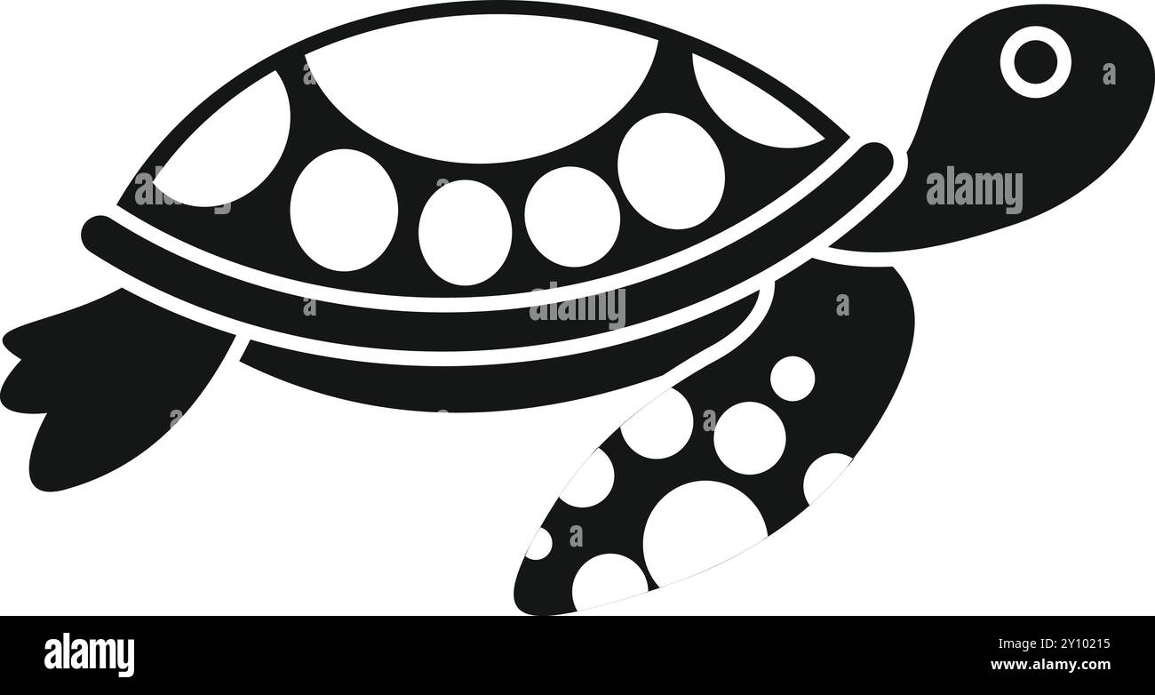 Black and white sea turtle swimming peacefully in the ocean Stock ...