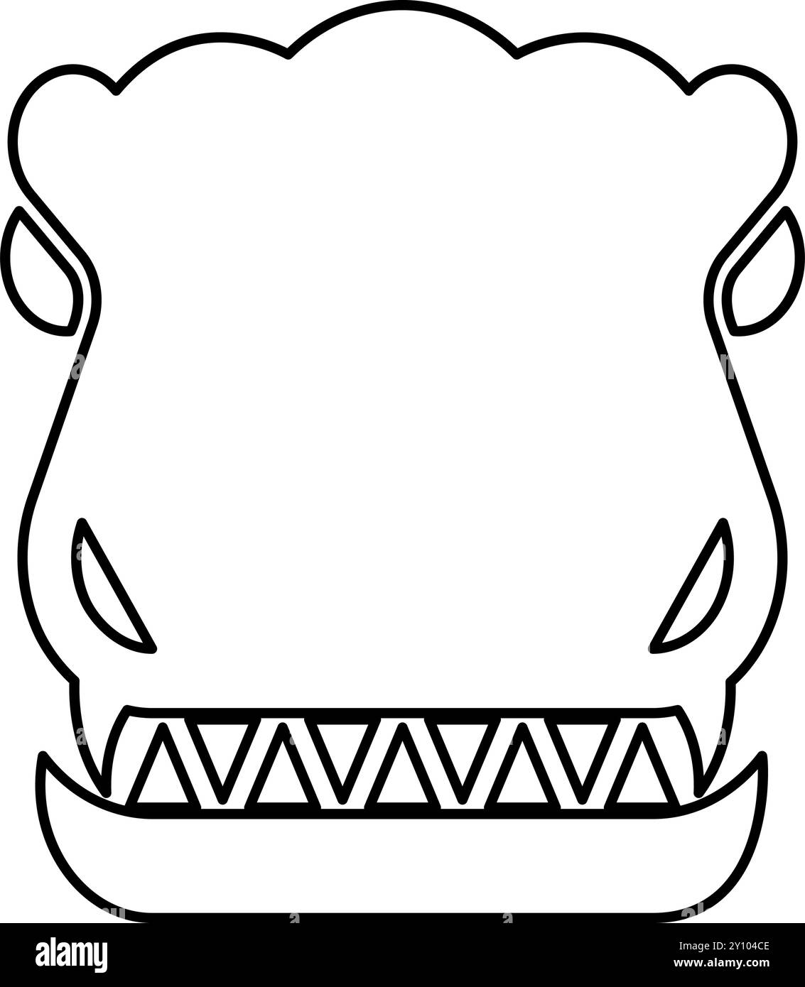 Head dinosaur dragon contour outline line icon black color vector illustration image thin flat style simple Stock Vector