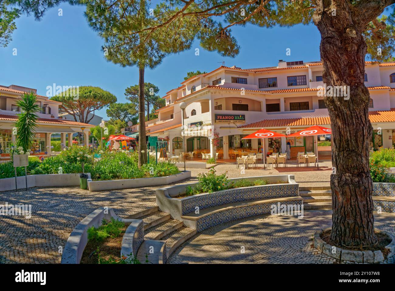 Village centre at Falésia near Vilamoura on the Algarve, Portugal. Stock Photo