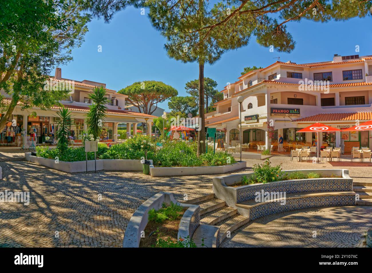 Village centre at Falésia near Vilamoura on the Algarve, Portugal. Stock Photo