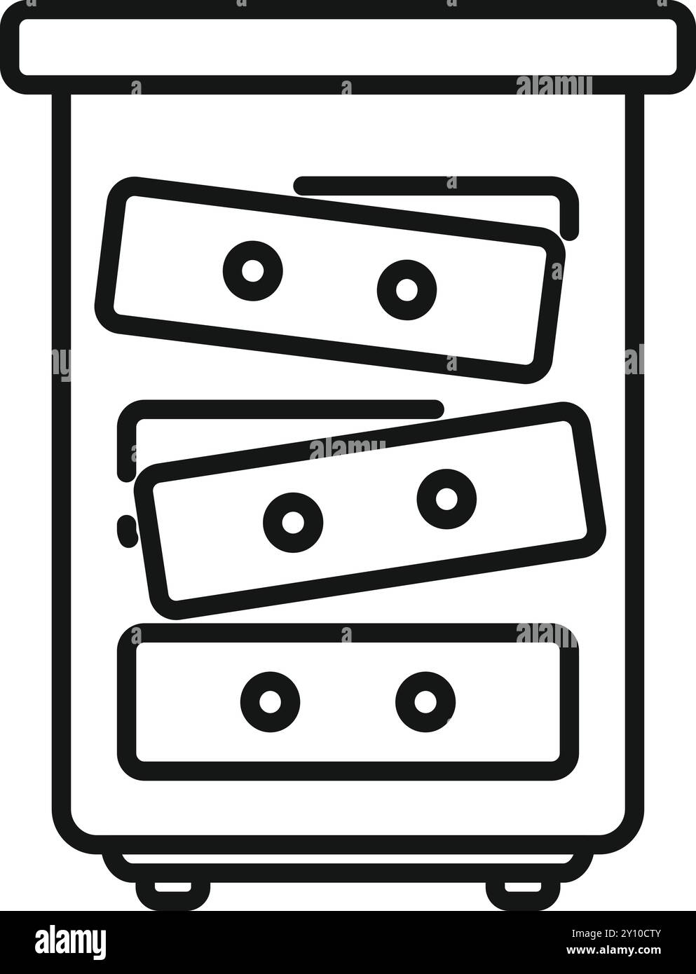 This icon represents a server rack being managed by a technician, ideal for use in it and networking contexts Stock Vector