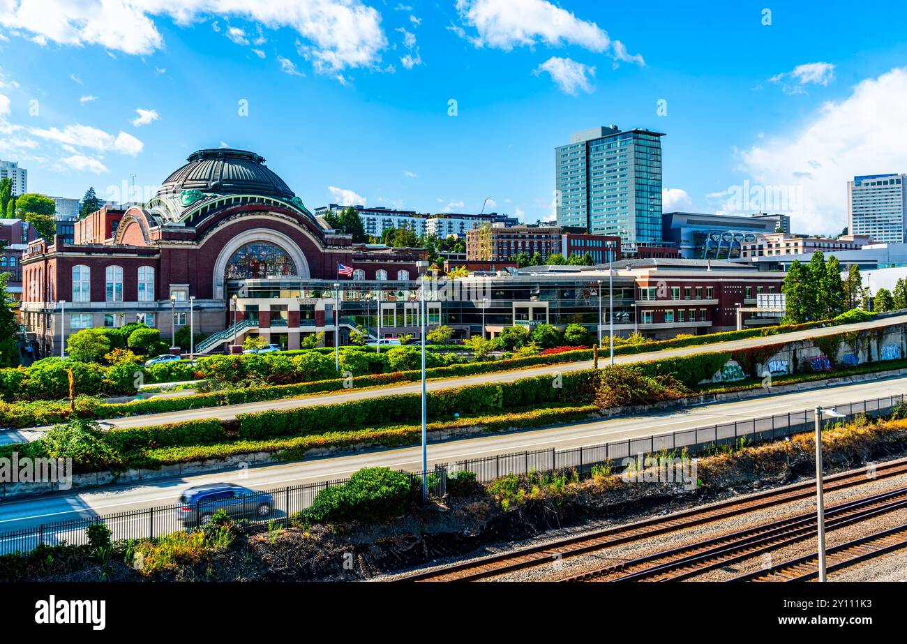 Historic Union Station which is now a courthouse in Tacoma, Washington. Stock Photo