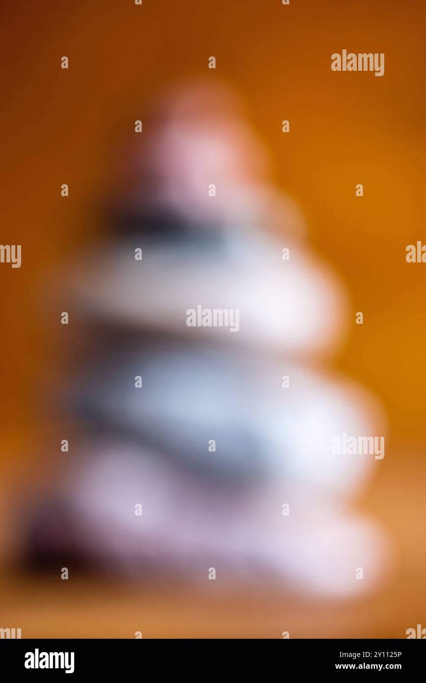 Pyramids Blured Picture Stone on stone, stone pyramid, Zen, blurred Stock Photo - Alamy